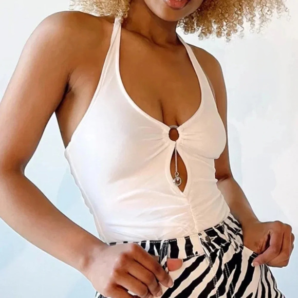 Princess Polly O Ring Mesh Lined Halter Bodysuit​​​​​​​ - Picture 1 of 6